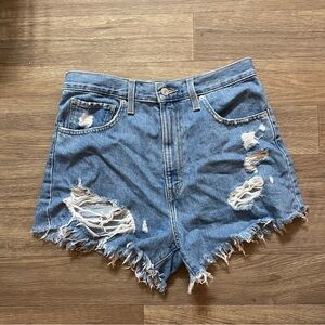Distressed Blue Denim Shorts Levi’s